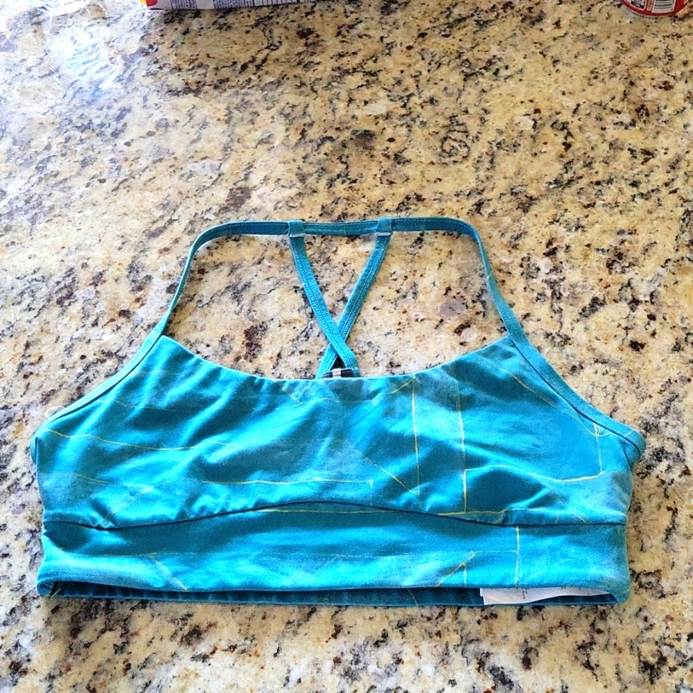 Prana Yoga Cross Strap Green Sports Bra Size Small